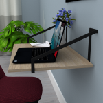 ⁦مكتب معلق 1 رف شاسية معدن 80 في 40 سم ASHOR400⁩ - الصورة ⁦3⁩