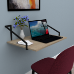 ⁦مكتب معلق 1 رف شاسية معدن 80 في 40 سم ASHOR400⁩ - الصورة ⁦5⁩