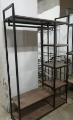 ⁦دريسينج روم استاند ملابس حامل ملابس معدني 7 رف 1 شماعة 125 سم MSAR20⁩ - الصورة ⁦3⁩