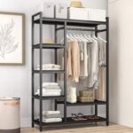 دريسينج روم استاند ملابس حامل ملابس معدني 7 رف 1 شماعة 120 سم MSAR20