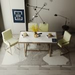 تربيزة سفرة مع 4 كراسي ستيل سطح خشب