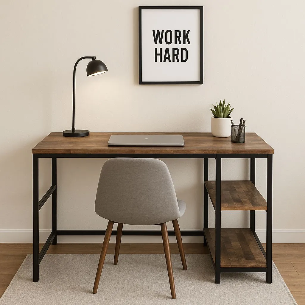 dk013-00 مكتب دراسة و عمل و لابتوب معدني مع 2 رف 120 في 60 سم ms-dk-013 - الصورة 1