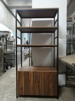 ⁦استاند ارفف منظم اجهزة المطبخ حامل ميكروويف و فرن و توابل و كوفي كورنر معدني ارفف خشب   4 رف  و 2 درفة 80 في 40 سم- msAR18⁩ - الصورة ⁦4⁩