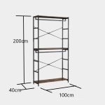 ⁦دريسينج روم استاند ملابس حامل ملابس معدني  3 رف 2 شماعة عرض 100 سم- ms-dr-341⁩ - الصورة ⁦3⁩