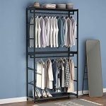 ⁦دريسينج روم استاند ملابس حامل ملابس معدني  3 رف 2 شماعة عرض 100 سم- ms-dr-341⁩ - الصورة ⁦4⁩