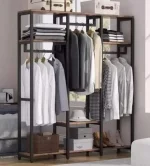 دريسينج روم استاند ملابس حامل ملابس معدني 7رف 3 شماعة 125 سم