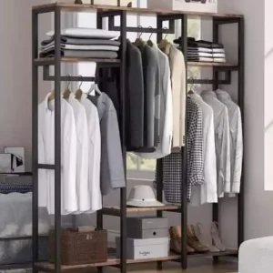 دريسينج روم استاند ملابس حامل ملابس معدني 7رف 3 شماعة 125 سم