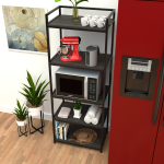 استاند ارفف منظم اجهزة المطبخ حامل ميكروويف و فرن و توابل و كوفي كورنر معدني ارفف خشب   5 رف 60 في 40 في 170 سم MS111