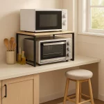 حامل و رف ميكرويف و فرن حامل صلب لتخزين أدوات الطهي والأطباق و اجهزة المطبخ 60 في 40 سم