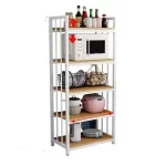 استاند ارفف منظم اجهزة المطبخ حامل ميكروويف و فرن و توابل و كوفي كورنر معدني ارفف خشب 5 رف 60 في 40 في 170 سم