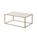 ⁦تربيزة قهوة مودرن 110-60 سم معدن سطح خشب⁩ - الصورة ⁦2⁩